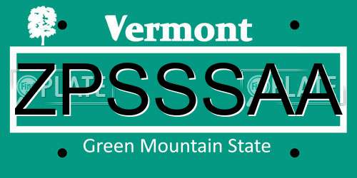 ZPSSSAA Vermont License Plate
