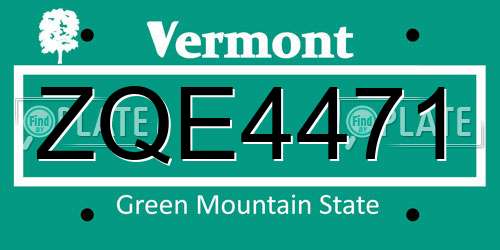 ZQE4471 Vermont License Plate