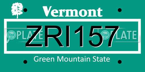 ZRI157 Vermont License Plate