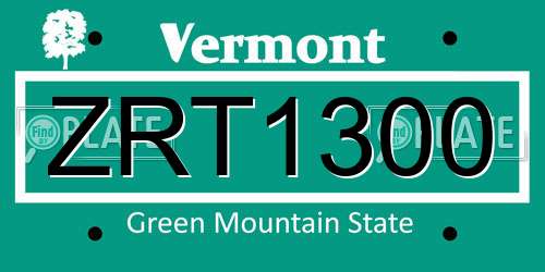ZRT1300 Vermont License Plate