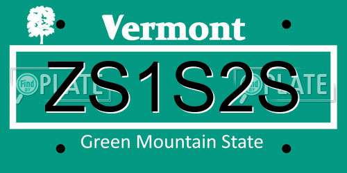 ZS1S2S Vermont License Plate