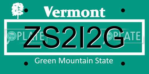 ZS2I2G Vermont License Plate