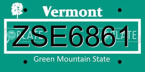 ZSE6861 Vermont License Plate