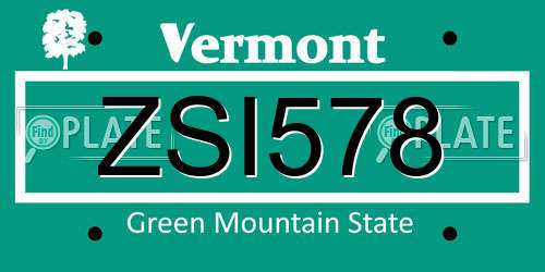 ZSI578 Vermont License Plate