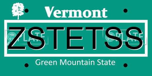 ZSTETSS Vermont License Plate