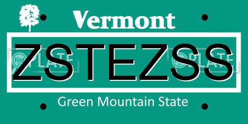 ZSTEZSS Vermont License Plate