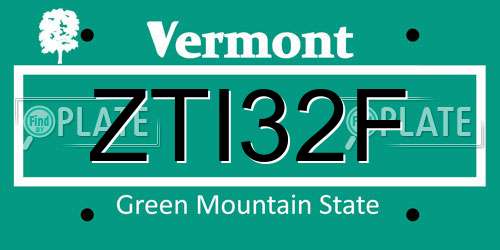 ZTI32F Vermont License Plate