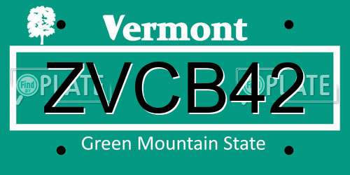 ZVCB42 Vermont License Plate