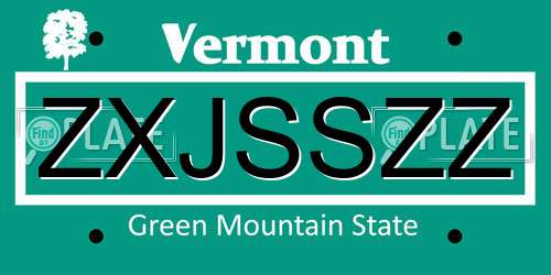 ZXJSSZZ Vermont License Plate