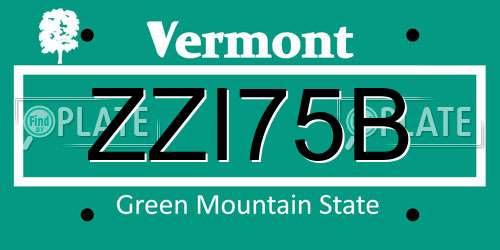ZZI75B Vermont License Plate