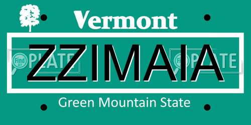 ZZIMAIA Vermont License Plate