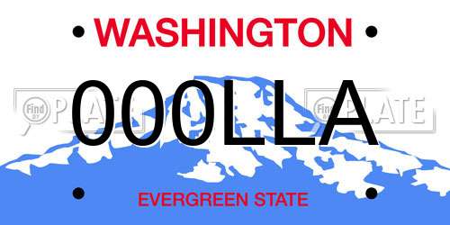 000LLA Washington License Plate