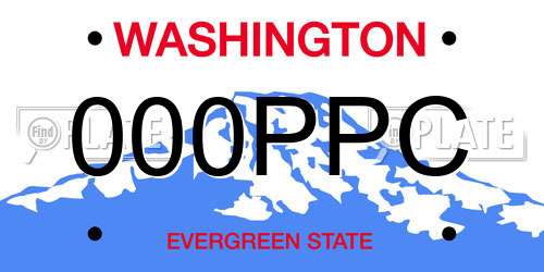 000PPC Washington License Plate