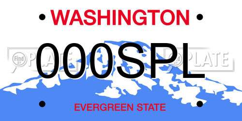 000SPL Washington License Plate