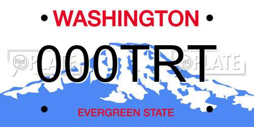 000TRT Washington License Plate