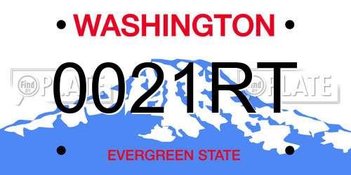 0021RT Washington License Plate