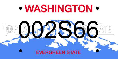 002S66 Washington License Plate
