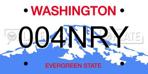 004NRY Washington License Plate