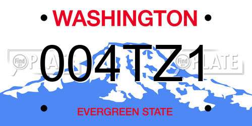 004TZ1 Washington License Plate