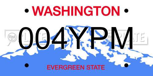 004YPM Washington License Plate