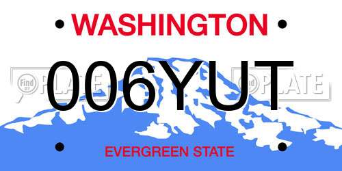 006YUT Washington License Plate