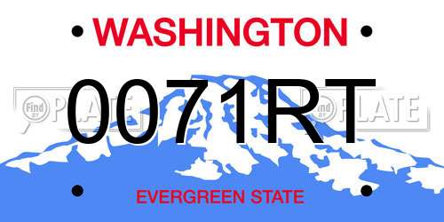 0071RT Washington License Plate