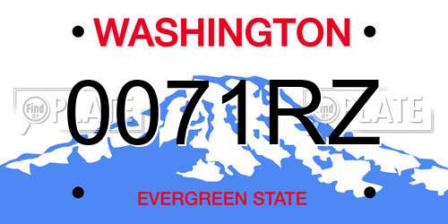 0071RZ Washington License Plate
