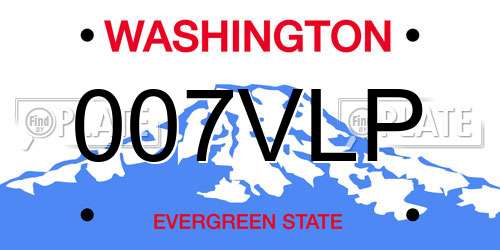 007VLP Washington License Plate