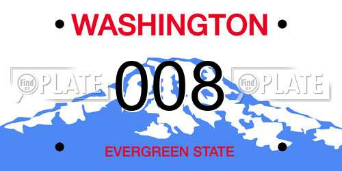 008 Washington License Plate