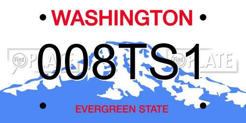 008TS1 Washington License Plate