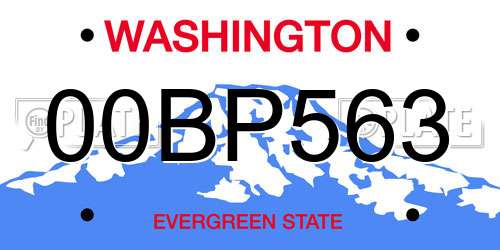 00BP563 Washington License Plate