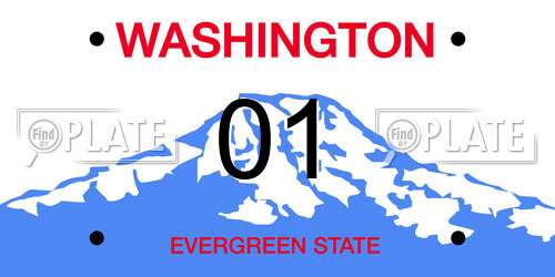 01 Washington License Plate