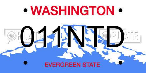 011NTD Washington License Plate