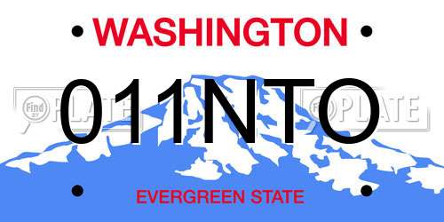 011NTO Washington License Plate