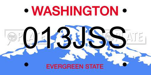 013JSS Washington License Plate