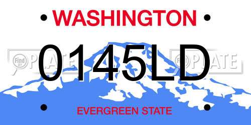 0145LD Washington License Plate