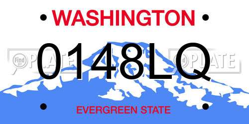 0148LQ Washington License Plate