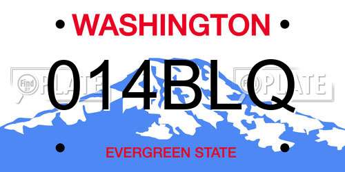 014BLQ Washington License Plate
