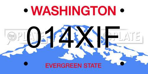 014XIF Washington License Plate