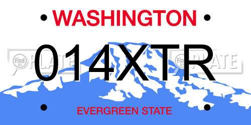 014XTR Washington License Plate