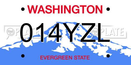 014YZL Washington License Plate