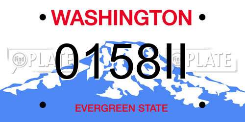 0158II Washington License Plate