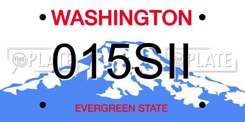 015SII Washington License Plate