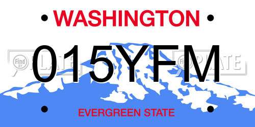 015YFM Washington License Plate