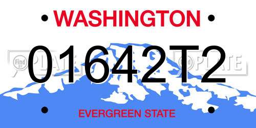 01642T2 Washington License Plate
