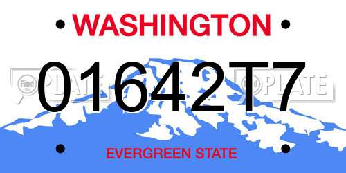 01642T7 Washington License Plate