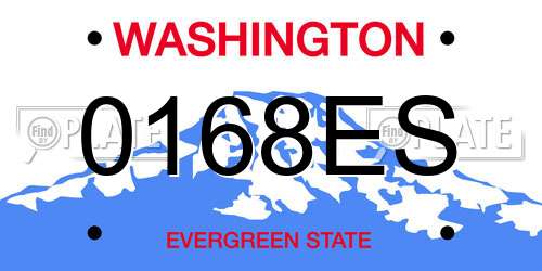 0168ES Washington License Plate