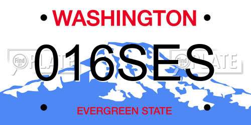 016SES Washington License Plate