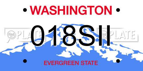018SII Washington License Plate