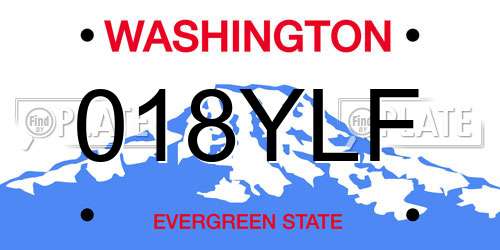 018YLF Washington License Plate